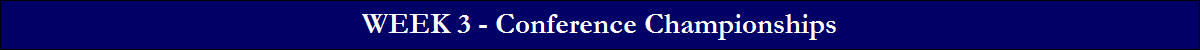 WEEK 3 - Conference Championships