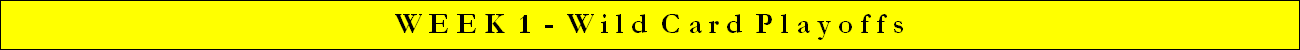 W E E K  1  -  W i l d  C a r d  P l a y o f f s
