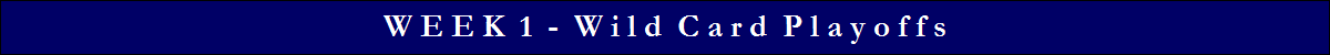 W E E K  1  -  W i l d  C a r d  P l a y o f f s
